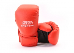 Боксерские перчатки SPORTKO арт. ПД2-6-OZ (унций). красный