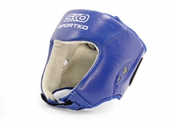 Шлем боксерский с печатью ФБУ кожа SPORTKO синий