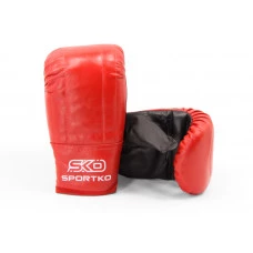 Shell leather gloves SPORTKO art.PK3 red L/XL