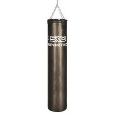 Профессиональный боксерский мешок Sportko c ременной кожи толщиной 3,5мм-4мм  Высота 180 ф35 вес 75кг с цепями.
