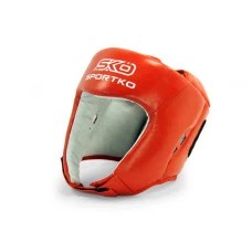 Boxing helmet with FBU print leather SPORTKO