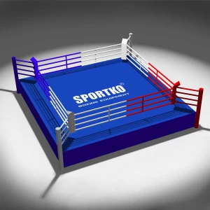Boxing Ring Reinforced Olympic SPORTKO 7.8x7.8x1m ropes 6.1x6.1m sportko.com.ua