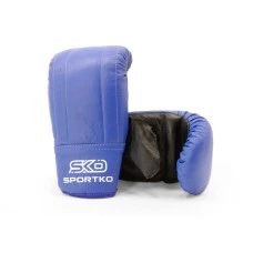 Shell leather gloves SPORTKO art.PK3 blue L/XL