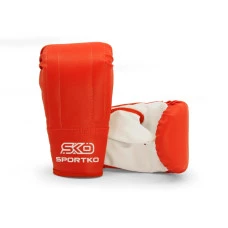 Shell gloves artificial leather SPORTKO art.PD-3 red