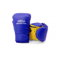 Боксерские перчатки Sportko арт. ПД2-6-OZ (унций). синий