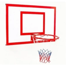 Basketball shield with a 45 cm rim and a net