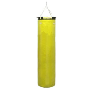 Boxing bag 130 x 30 cm, PVC with fastening on 4 chains, yellow sportko.com.ua