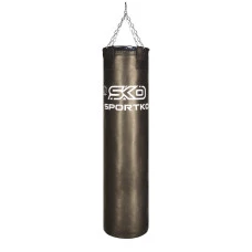 Боксерский мешок Sportko, ременная кожа, высота 180 см, диаметр 60 см, вес 100 кг, с цепями, арт. МРК-18060