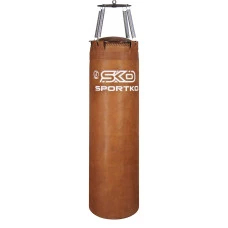 Боксерский мешок Sportko Ременная Кожа высота 150 ф40 вес 70кг с цепями арт.МРК-15040К